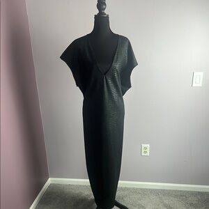 ASOS Black Sheath Maxi Dress with Dolman Cap Sleeves